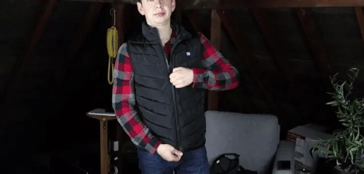 gif of man wearing Voltex Heated Vest